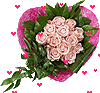 Gif animé coeur et fleurs